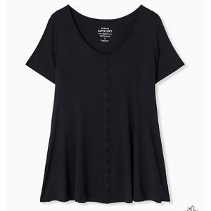 Torrid Super Soft Black Button Top